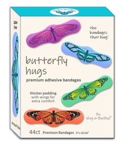 Hug-a-BooBoo "Butterfly Hugs" Premium Bandages 44ct Box