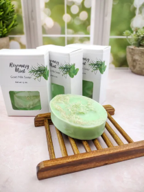 Rosemary Mint goat milk loofah soap