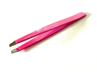 Eyebrow Grooming Hair Removal Tweezers Slanted Tip Pink