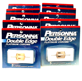 Platinum Chrome Double Edge Razor Blades Stainless Steel Barber Salon Made in USA