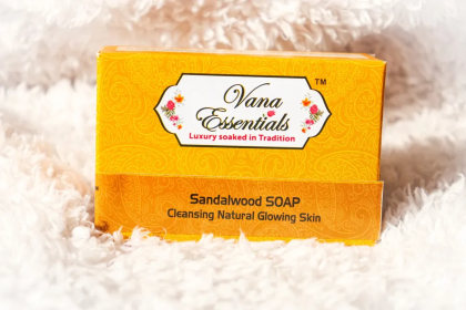 Vana Essentials Organic Sandalwood Soap (110 gms) -Cleansing Natural Glowing Skin For Acne/Oily Skin