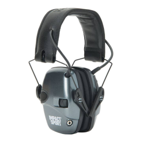 Howard Leight Impact Sport Electronic Earmuffs for Youth Metallic Charcoal