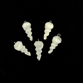 Selenite Unicorn Horn Pendants | Morocco