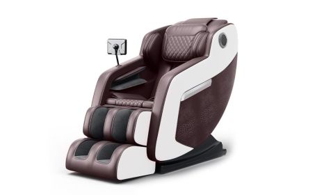 Open Massage Chair,Full Body Zero Gravity Recliner with Bluetooth, Hip Heating, Foot Massage and Air Massage System for Home Office, for mom/dad (Brow