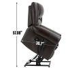 Power Lift Recliner Chair Heat Massage Dual Motor Infinite Position Up to 350 LBS, Genuine Leather, Heavy Duty Motion Mechanism with USB Ports, Brown