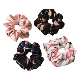 12 Pcs Multicolor Flamingo Hair Scrunchies Elastic Hair Band Ponytail Hair Ties