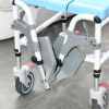 Bathroom Wheelchair, Commode Wheelchair, Rolling Shower Wheelchair with 4 Castor Wheels