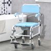 Bathroom Wheelchair, Commode Wheelchair, Rolling Shower Wheelchair with 4 Castor Wheels