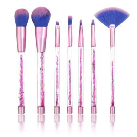 7pcs Crystal Makeup Brushes Kit Cosmetic Eyeshadow Powder Foundation Brush Set