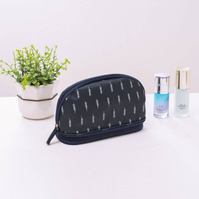 Portable Makeup Bag (Color: Navy Feather)