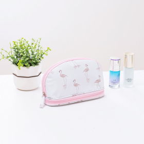 Portable Makeup Bag (Color: White Flamingo)