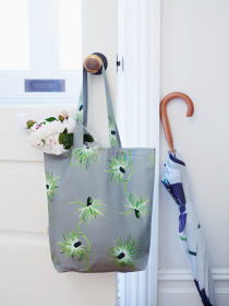 Tote Bag (Color: Thistle on Grey)