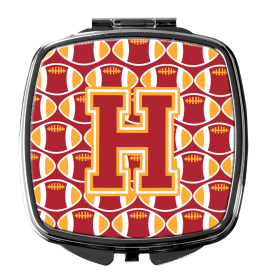 Monogram Letter Compact Mirror (Color: Football Cardinal and Gold, size: 2.75 x 3)