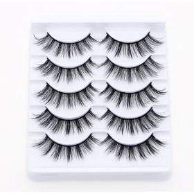 20/10/5 Paar Valse Mink Wimpers Natuurlijke Piekerige Lange Valse Wimpers Handgemaakte Gevleugelde Dikke Lash Voor Wimper Extension Make gereedschap (Color: 5Pairs-B)