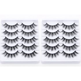 20/10/5 Paar Valse Mink Wimpers Natuurlijke Piekerige Lange Valse Wimpers Handgemaakte Gevleugelde Dikke Lash Voor Wimper Extension Make gereedschap (Color: 10Pairs-B)