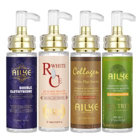 AILKE Hydrating & Brightening Serum for Dark Spots, Fine Lines and Wrinkles, With Collagen, Glutathione,Skin Rejuvenation Serum (NET WT: Pack of 4)