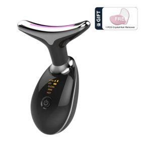 Face Massager Anti-Wrinkle Face Device 3 Modes 45��C Neck Lifting Massagers LED High Frequency Beauty Instrumen EMS Face Massage for Women (Quantity: 1, Color: black)