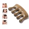 1pc Meridian Massage Comb Sandalwood Wooden 5 Tooth Point Acupuncture Head Massage Therapy Blood Circulation Anti-static Smooth Hair