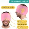 360�� Massage Migraine Relief Hat Stress Relief Eye Mask Gel Hot Cold Therapy Headache Pain Relief Cap  Ice Head Wrap for Headache and Puffy Eyes